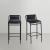 Dax Faux Leather Counter Stool with Matte Black Metal Frame