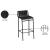 Dax Faux Leather Counter Stool with Matte Black Metal Frame