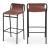 Dax Faux Leather Counter Stool with Matte Black Metal Frame