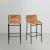 Dax Faux Leather Counter Stool with Matte Black Metal Frame