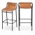 Dax Faux Leather Counter Stool with Matte Black Metal Frame