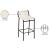 Dax Faux Leather Counter Stool with Matte Black Metal Frame