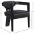 Carlyle Faux Leather Dining Chair with Solid Wood Brushed Black Frame