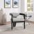 Carlyle Faux Leather Dining Chair with Solid Wood Brushed Black Frame
