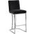 Heidi Velvet Counter Stool with Polished Metal Frame