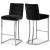 Heidi Velvet Counter Stool with Polished Chrome Metal Frame