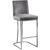 Heidi Velvet Counter Stool with Polished Chrome Metal Frame