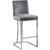 Heidi Velvet Counter Stool with Polished Metal Frame