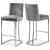 Heidi Velvet Counter Stool with Polished Chrome Metal Frame