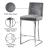 Heidi Velvet Counter Stool with Polished Metal Frame