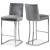 Heidi Velvet Counter Stool with Polished Metal Frame