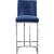 Heidi Velvet Counter Stool with Polished Chrome Metal Frame