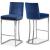 Heidi Velvet Counter Stool with Polished Chrome Metal Frame