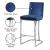 Heidi Velvet Counter Stool with Polished Metal Frame