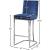 Heidi Velvet Counter Stool with Polished Metal Frame