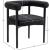 Hyatt Boucle Fabric Dining Chair with Solid Wood Black Frame