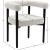 Hyatt Boucle Fabric Dining Chair with Solid Wood Black Frame