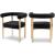 Hyatt Boucle Fabric Dining Chair with Solid Wood Natural Frame