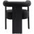 Barrel Boucle Fabric Dining Chair with Solid Wood Black Frame