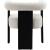 Barrel Boucle Fabric Dining Chair with Solid Wood Black Frame
