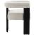 Barrel Boucle Fabric Dining Chair with Solid Wood Black Frame