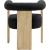 Barrel Boucle Fabric Dining Chair with Solid Wood Natural Frame
