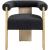 Barrel Boucle Fabric Dining Chair with Solid Wood Natural Frame