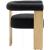 Barrel Boucle Fabric Dining Chair with Solid Wood Natural Frame