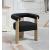 Barrel Boucle Fabric Dining Chair with Solid Wood Natural Frame