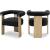 Barrel Boucle Fabric Dining Chair with Solid Wood Natural Frame