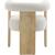 Barrel Boucle Fabric Dining Chair with Solid Wood Black Frame