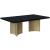 Immerse Extendable Rectangular Lacquer Dining Table with Brushed Gold Stainless Steel Base