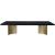 Immerse Extendable Rectangular Lacquer Dining Table with Brushed Gold Stainless Steel Base