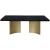 Immerse Extendable Rectangular Lacquer Dining Table with Brushed Gold Stainless Steel Base
