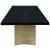 Immerse Extendable Rectangular Lacquer Dining Table with Brushed Gold Stainless Steel Base