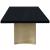 Immerse Extendable Rectangular Lacquer Dining Table with Brushed Gold Stainless Steel Base