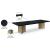 Immerse Extendable Rectangular Lacquer Dining Table with Brushed Gold Stainless Steel Base