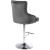 Claude Velvet Adjustable Stool with Chrome Base