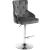 Claude Velvet Adjustable Stool with Chrome Base