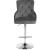 Claude Velvet Adjustable Stool with Chrome Base