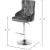 Claude Velvet Adjustable Stool with Chrome Base