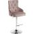 Claude Velvet Adjustable Stool with Chrome Base