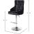 Claude Velvet Adjustable Stool with Chrome Base