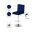 Joel Velvet Adjustable Stool with Chrome Base