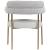 Blake Boucle Fabric & Faux Leather Dining Chair with Brushed Brass Base