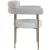 Blake Boucle Fabric & Faux Leather Dining Chair with Brushed Brass Base