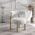 Bordeaux Boucle Fabric Accent Chair with Brushed Brass Base