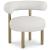 Bordeaux Boucle Fabric Accent Chair with Brushed Brass Base