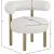 Bordeaux Boucle Fabric Accent Chair with Brushed Brass Base