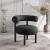 Bordeaux Boucle Fabric Accent Chair with Matte Black Base